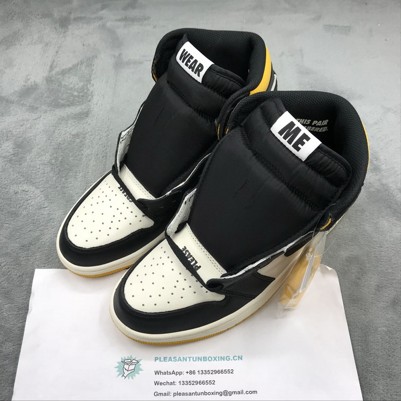 Authentic Air Jordan 1 NRG No L's Yellow Black